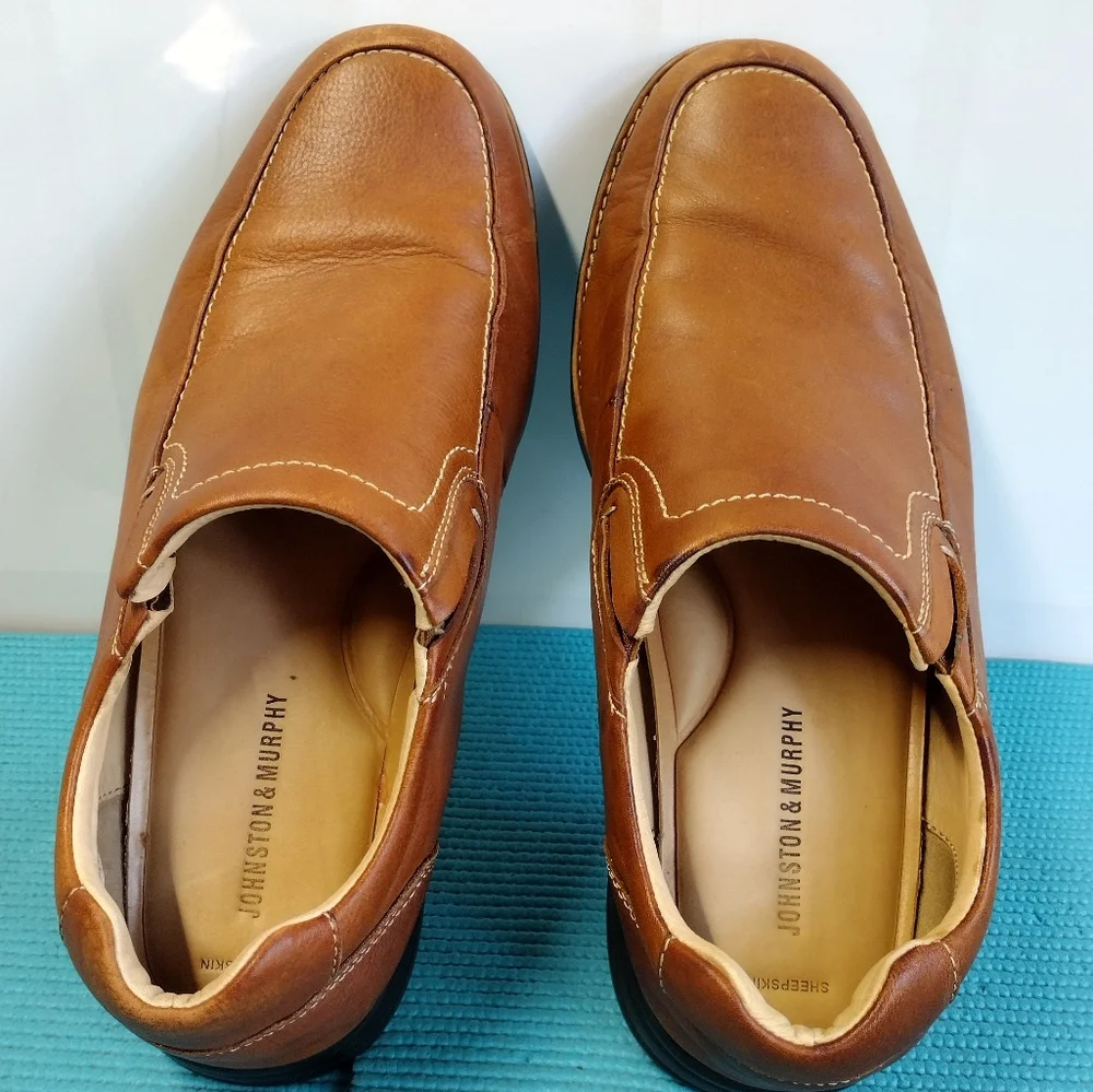 Johnston & Murphy Men's Slip On Sheepskin Leather Shoes Loafer 12M